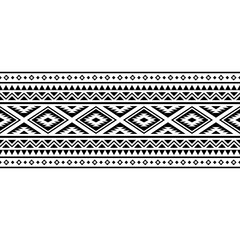 Stripe traditional motif with aztec style pattern in black white color