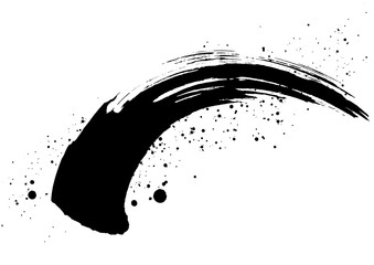 墨の筆模様としぶき