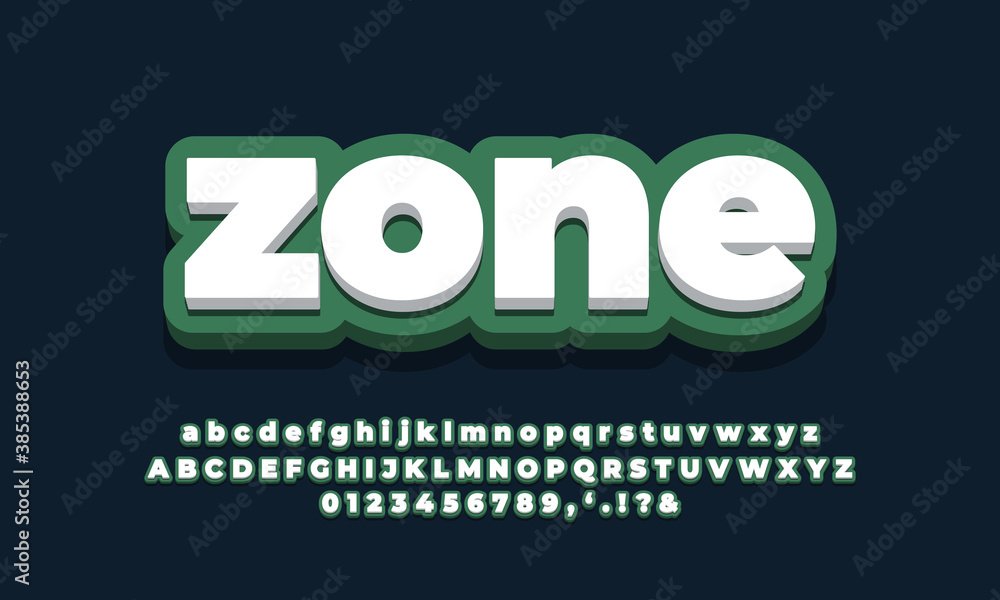 Fototapete dark soft green with white 3d font effect or text styles design