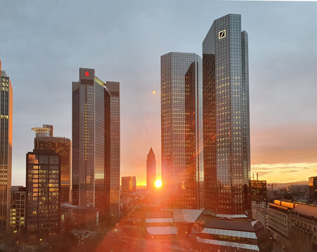 Deutsche Bank Sonnenuntergang Frankfurt