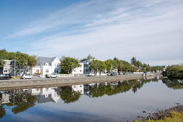 Town of Hafnarfjordur in the suburbs of Reykjavik in Iceland