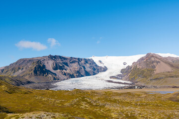 Kviarjokull glacier in Vatnajokull National park in Iceland