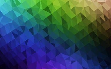 Obraz premium Dark Multicolor, Rainbow vector low poly texture.