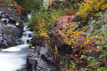 Small water falls in rural Michigan upper peninsula