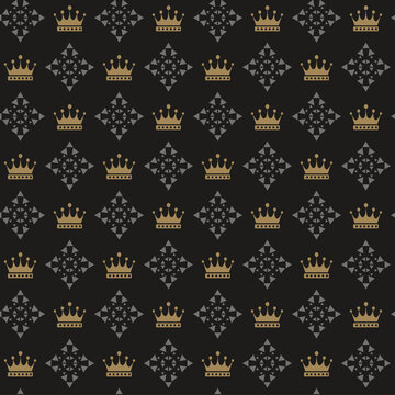 seamless pattern with royal crowns