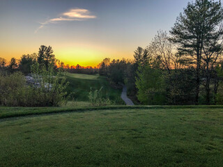 sunset on the course
