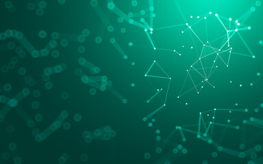 Obraz na płótnie Canvas Abstract background. Molecules technology with polygonal shapes, connecting dots and lines. Connection structure. Big data visualization.