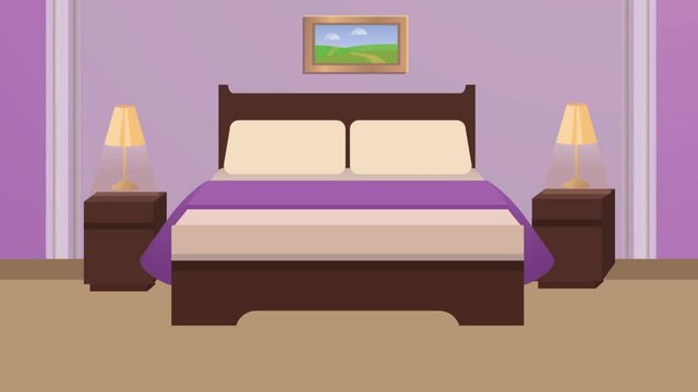 dog hiding in the bedroom  loop animation footage