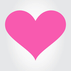 Pink heart icon vector. Flat love icon isolated on white. Pink heart vector for love logo, heart symbol, shape icon and Valentine's day. Cute heart icon for shape design, heart vector, love icon