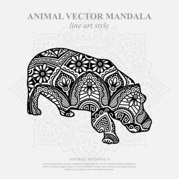 Animal Vector Mandala Line Art Style