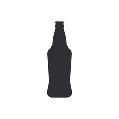 Beer bottle. Vector icon. Vector bottle. Bottle silhouette. Stencil bottle. Flask template. Jar icon. Glass container. Logo template.