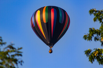 Hot Air Balloon against clear blue sky