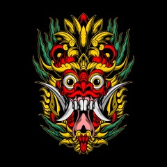 demon mask illustration