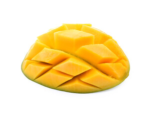 mango slice isolated on white background Clipping Path