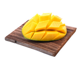 mango slice isolated on white background Clipping Path