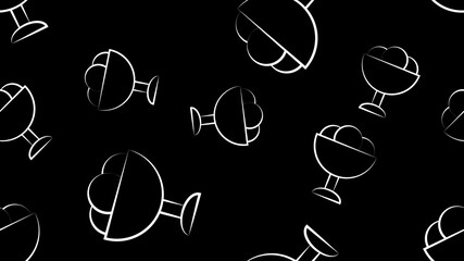 Seamless pattern with Ice Cream in vintage engraved style