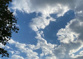 clouds in the blue sky, landscape ,cloudscape