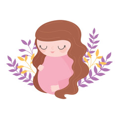 pregnancy and maternity, cute pregnant woman, flower floral decoration