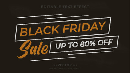 black friday typography chalkboard premium editable text effect