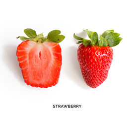 Creative layout made of strawberry. Flat lay. Food concept.