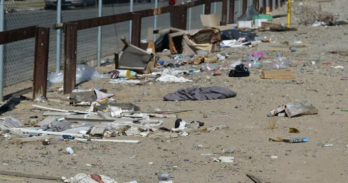 Roadside trash in South Central Los Angeles