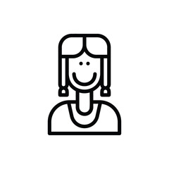 Pilgrim Woman Icon Logo Illustration Vector Isolated. Thanksgiving Icon-Set. Suitable for Web Design, Logo, App, and UI. Editable Stroke and Pixel Perfect. EPS 10.