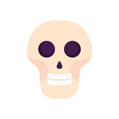 cartoon skull icon, flat style