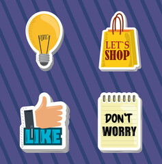 stickers like shopping bag and more icons
