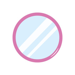 circular mirror icon, flat style