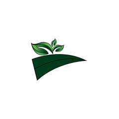 Shield leaf logo element, shield farm logo design template illustration
