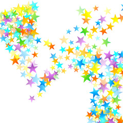 Rainbow Festive Confetti. Carnival Star Falling.
