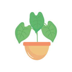 plant in a pot icon, flat style