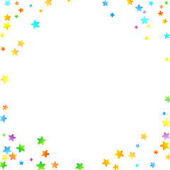 Rainbow Festive Confetti. Carnival Star Falling.