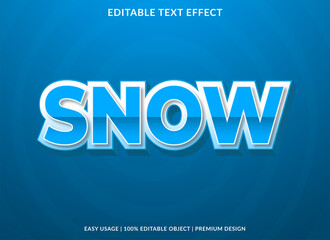 snow text effect with bold and 3d style use for business logo and brand