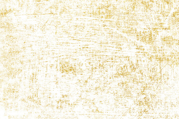 Grunge golden texture on white background. Sketch surface to create distressed effect. Overlay grain graphic design.