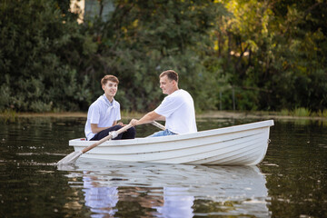 Two men on a boat