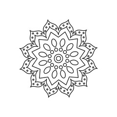 icon of arabic floral mandala, line style