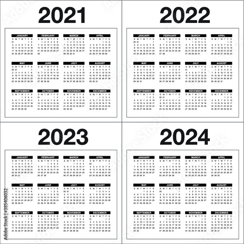 2023 2024 Testing Calendar Year 2021 2022 2023 2024 Calendar Vector Design Template, Simple And Clean  Design 2009 Wall Mural | 20-Dolphfyn