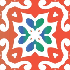 Ethnic ceramic tile in mexican talavera.