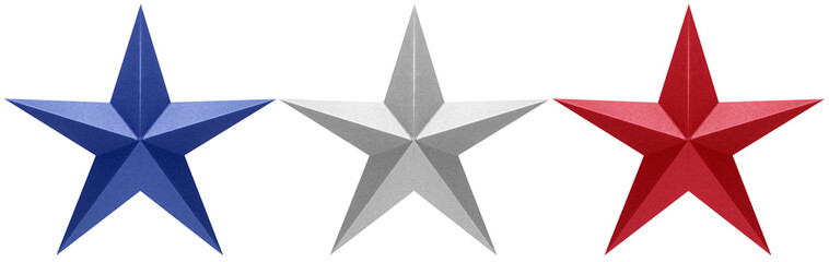 Étoiles tricolores sur fond blanc 