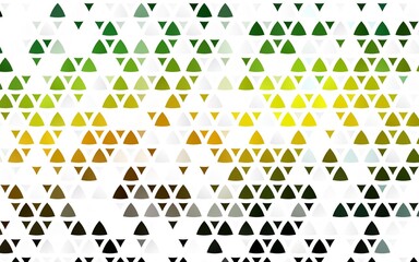 Fototapeta na wymiar Light Green, Yellow vector seamless template with crystals, triangles.