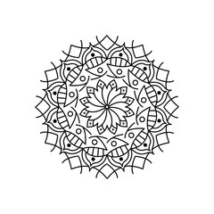 indian mandala icon, line style