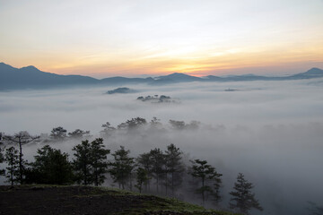 sunrise in the mountains
