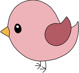 pink bird flying  illustration