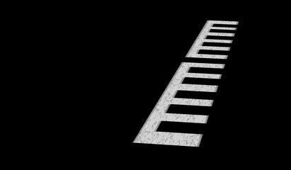 Fototapeta premium Creative shot of piano keys isolated in black background.