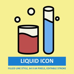 Liquid Glass Illustration Vector Icon Filled Outline style. Editable Stroke. Base 64 x 64 Pixels. Expanded. Perfect Use for Awareness in Banner, Flyer, Presentation, etc.