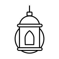 arabic lantern icon, line style