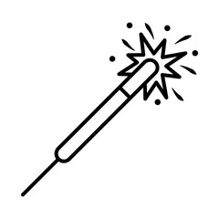 diwali firecracker icon, line style