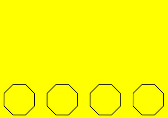 vector many black hexagon line on yellow background empty copy space