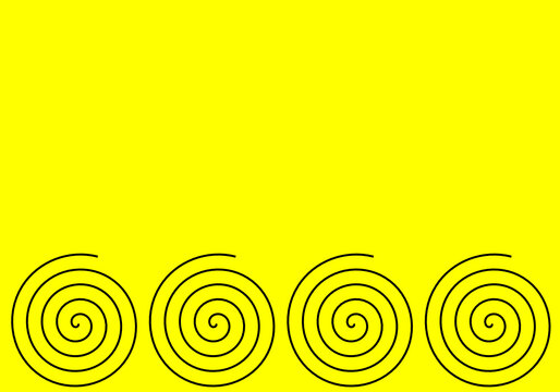 vector many black spiral line on yellow background empty copy space